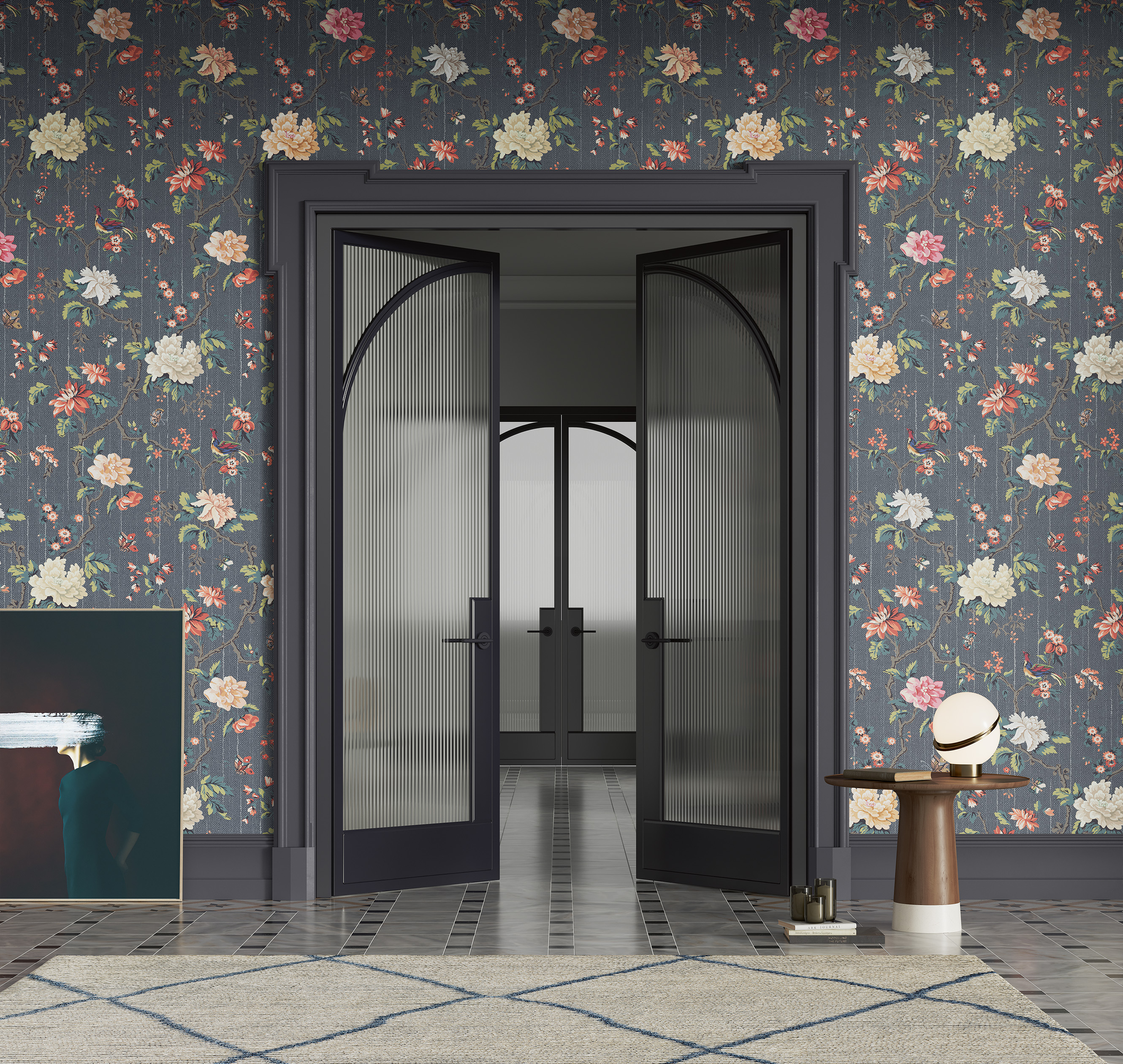 Панно Loymina Шелковый путь Шинуазри: Императорский сад SLK1 021 3×3 фото в интерьере